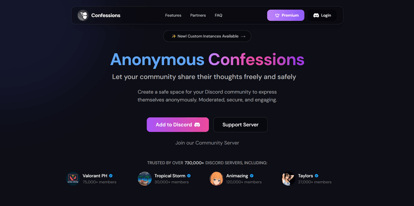 Confessions Bot Website